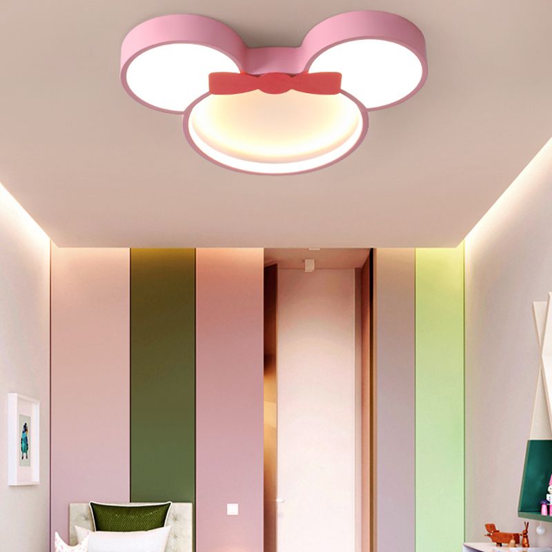Modern Minimalism LED Ceiling Light Lovely Cartoon Flush-mount Lamp for Kids Bedroom
