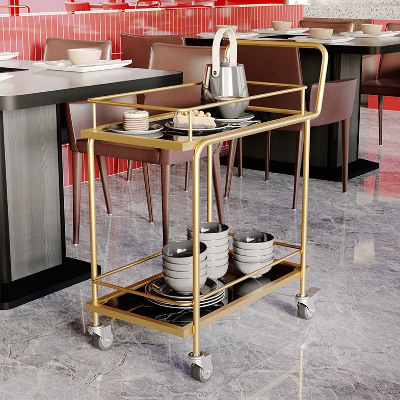 33.86"H Rolling Modern Prep Table Rectangular Metal Prep Table for Home Use