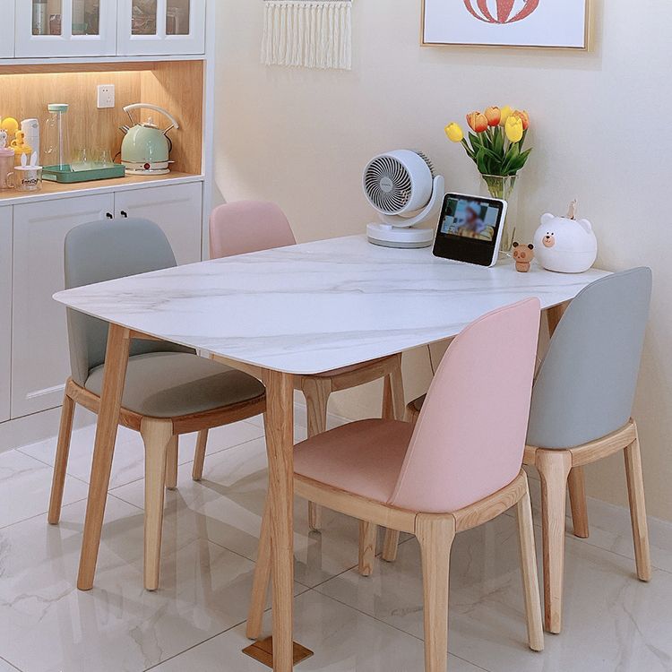 Tavolo da tavolo da top in pietra sinterizzato contemporaneo tavolo da pranzo rettangolo per cucina