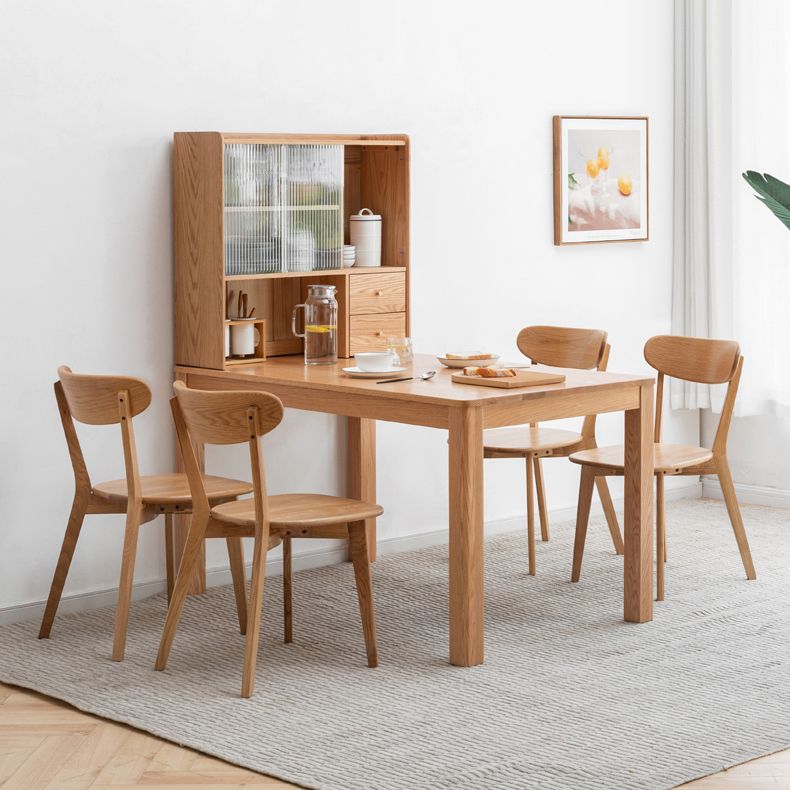 Skandinavischer Stil Esszimmerstuhl Holz Essnetz Armless Stuhl für Küche