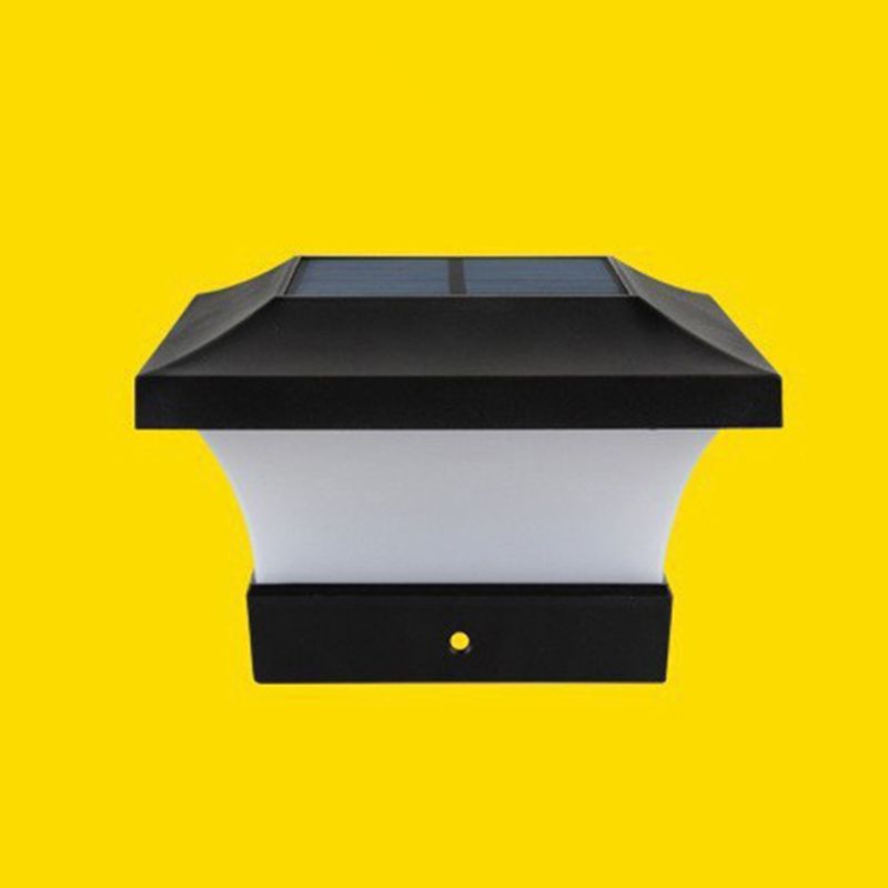 Black Contemporary Metal Pillar Lamp Square Shape Outdoor Waterproof Light