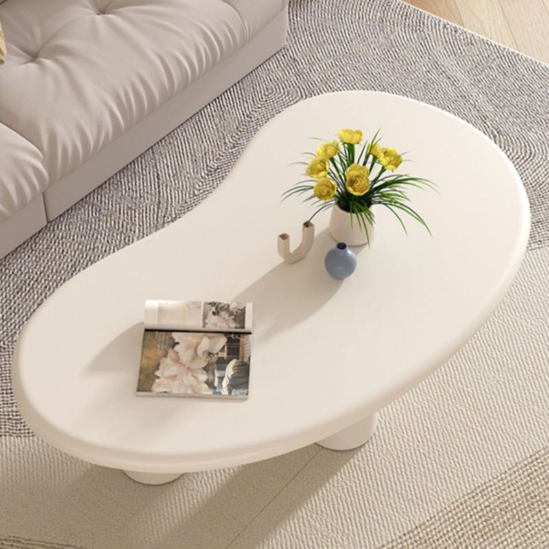 Modern Irregular Coffee Table 3 Legs Cocktail Table Set in White