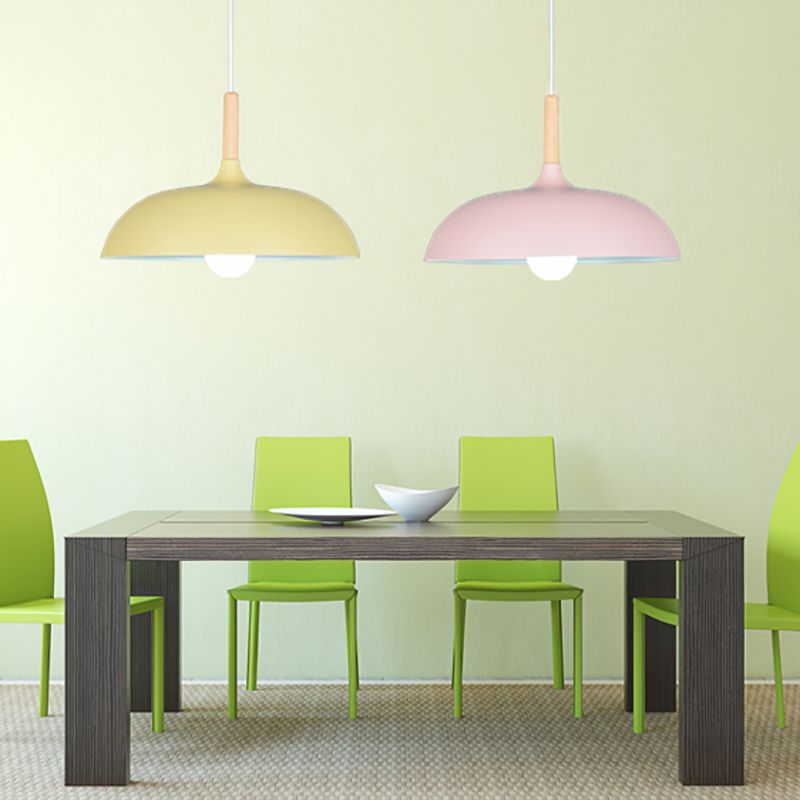 Pot Cover Forme Hanging Lighting Modern Style Metal 1-Light Pendant le restaurant