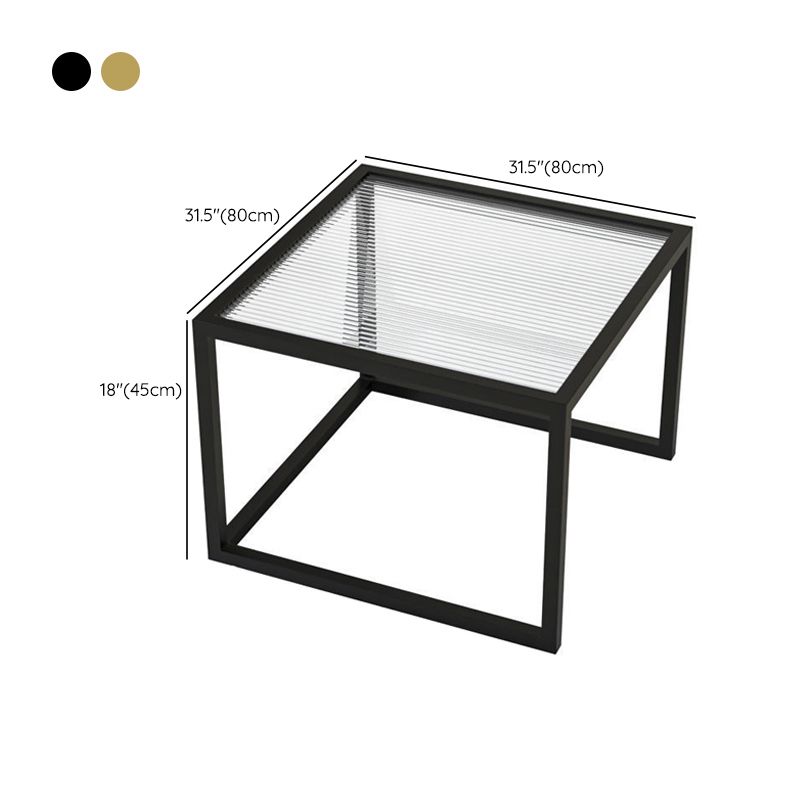 Square Nesting Coffee Table Modern Glass Top Frame Cocktail Table