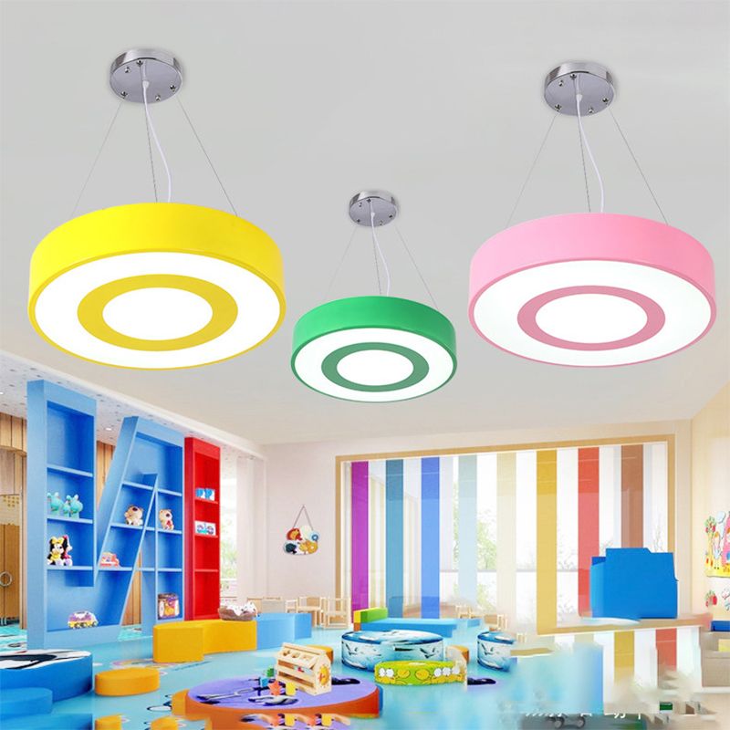 Makkaronfarbene Lollipop hängende leichte Kinder Acryl -LED -Anhänger Licht für Pflegezimmer