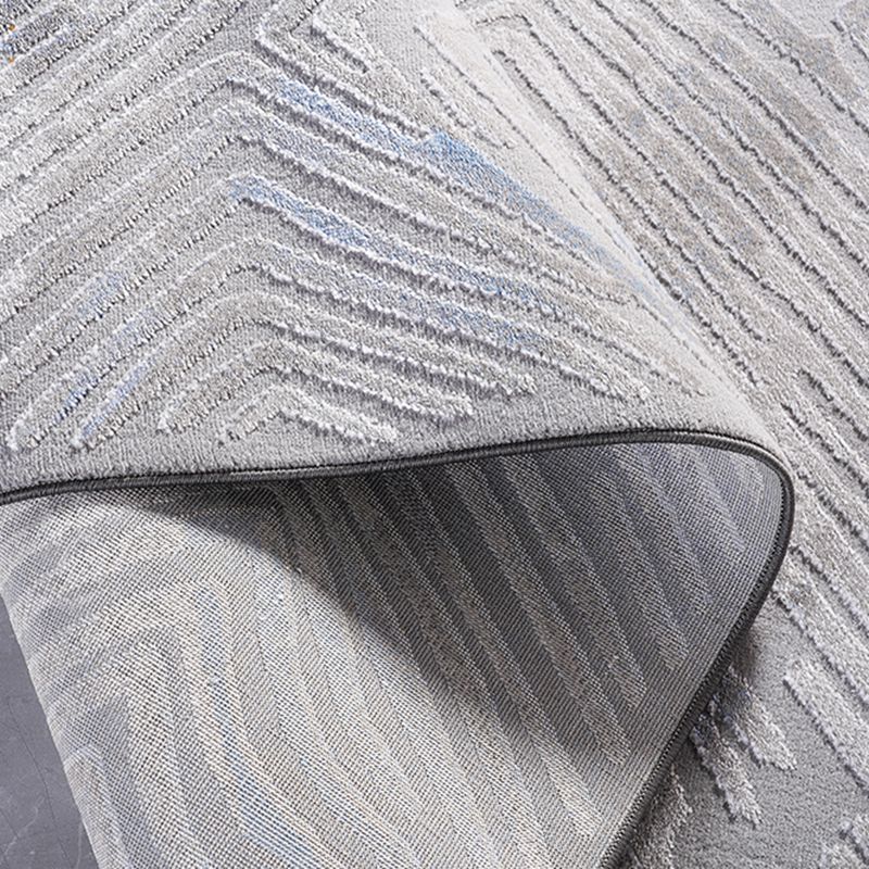 Blue Moedern Area Carpet Tie-Dye Pattern Polyester Rug Easy Care Area Rug for Living Room