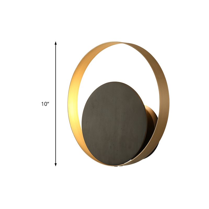 Metallic Orbit Sconce Light Simplicity Single Light Golden Wall Mounted Lighting