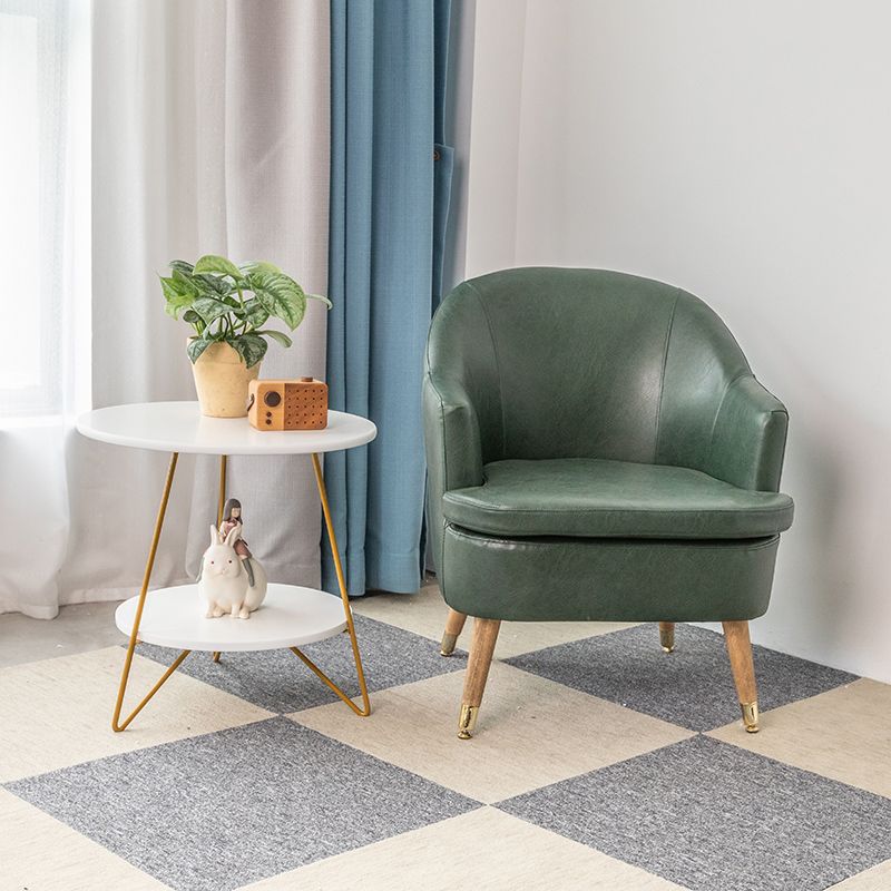 Minimalist Style Upholstered Side Chair Solid Back Arm Single Dining Side Chair for Home