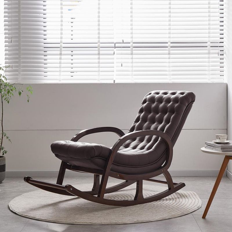 Modern Textured Rocking Chair Removable Cushions Rocker Chair for Living Room