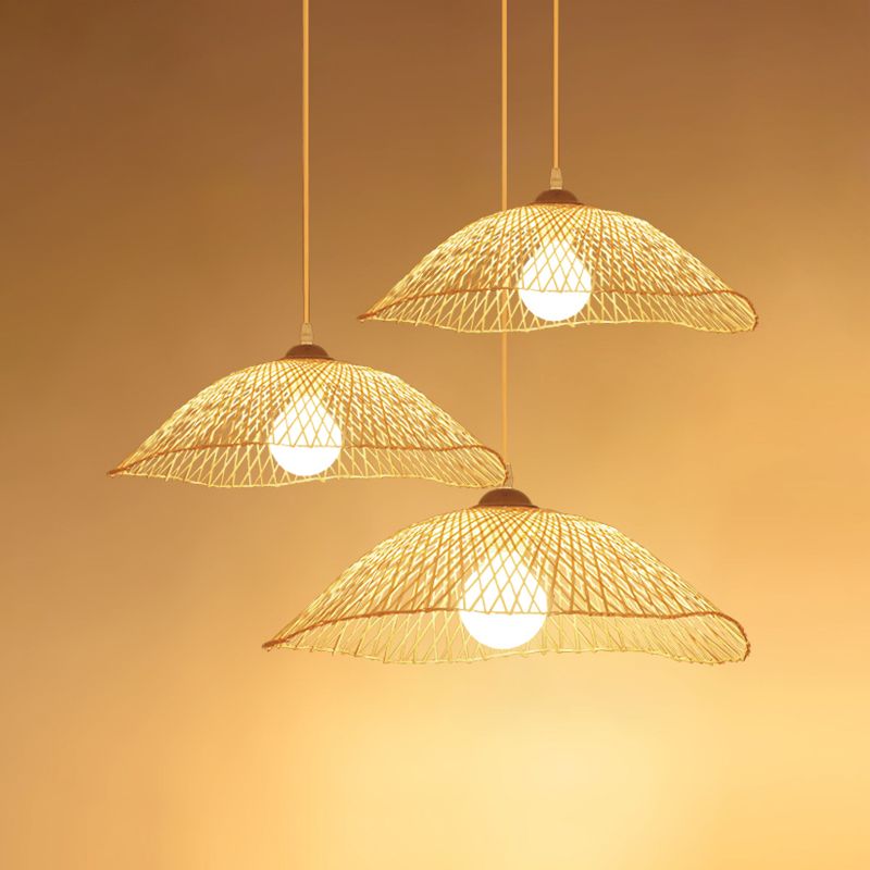 Bamboo Hanging Light Modern Pendent Lighting Fixture for Dining Room
