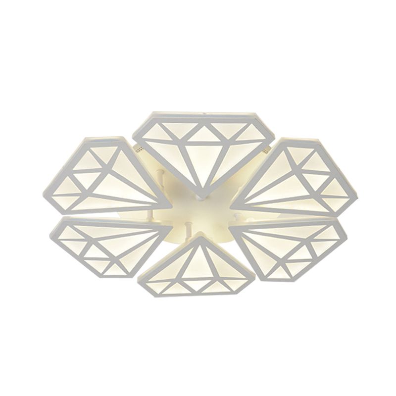Diamond Acrilic Flush Lighting LED contemporaneo LED White Afture a soffitto montato in luce calda/bianca