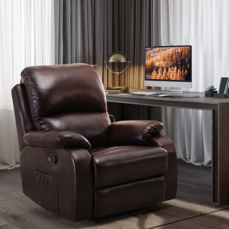 Traditional 41.33" Height Standard Recliner Faux Leather Recliner Chair