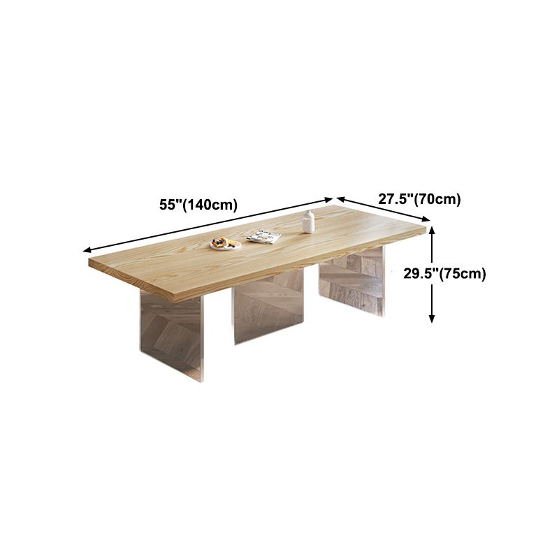 Pine Wood Dining Table Traditional Luxury Dining Table with 3 Legs