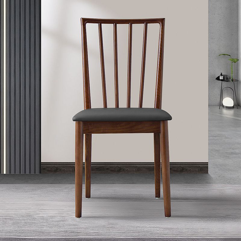 Sillas de comedor de madera de estilo moderno, respaldo de listones, silla lateral apilable para cocina