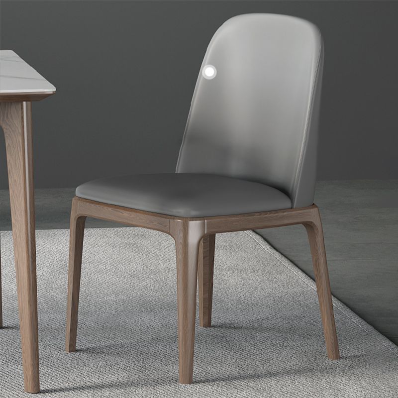 Ensemble de restauration en pierre fritrée de blanc minimaliste Ensemble de restauration en forme de rectangle standard avec table de 4 jambes