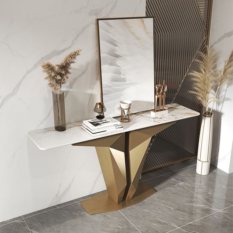 Stone Console Table Modern Rectangular Accent Table , 33.46" Tall
