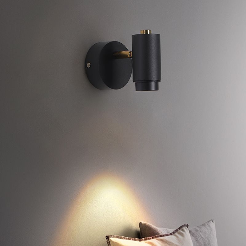 Lampada da parete a parete in alluminio moderno nero per la parete regolabile per camera da letto