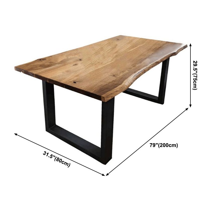 Industrial Brown Rectangle Shape Dining Table Solid Wood Standard Dining Table for Kitchen