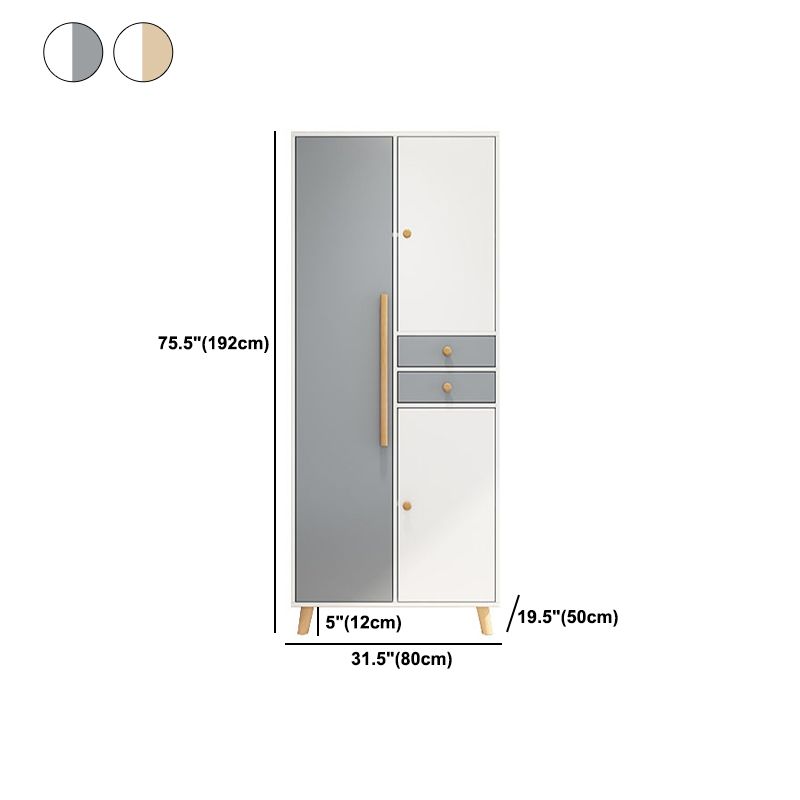 Engineered Wood Wardrobe Armoire Modern Style Wardrobe for Bedroom