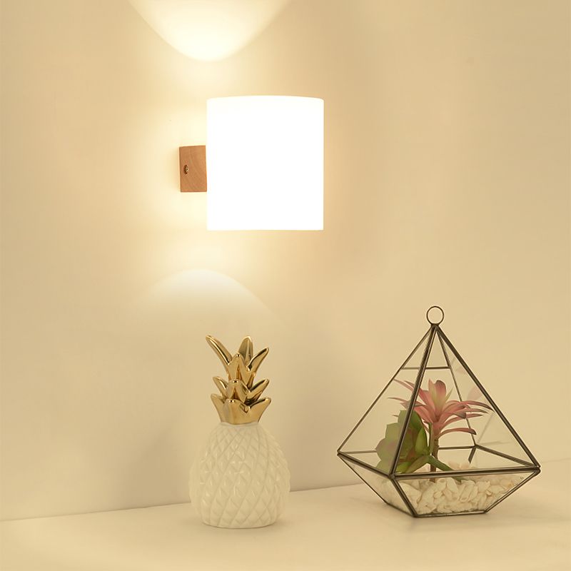 Lampada da parete moderna per parete geometrica 1 muro di vetro 1 luci di applique a parete leggera in bianco