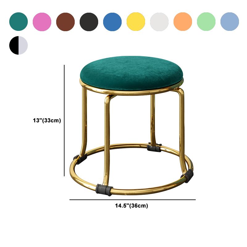 Scratch Resistant Round Standard Solid Color Cotton Ottoman for Living Room