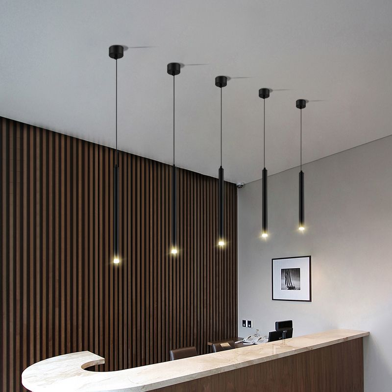 Lineare Anhängerleuchten moderne 1-Licht-LED-Aufhängung Anhänger Licht mit klarem Kristallschatten