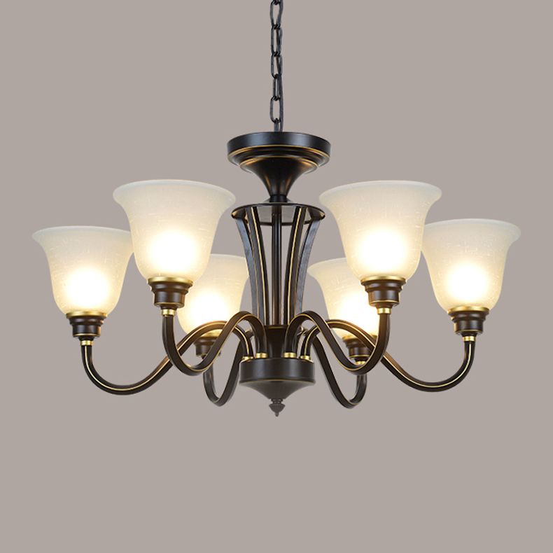 Modern Pendent Light Glass Chandeliers in Black and Gold for Dining Room