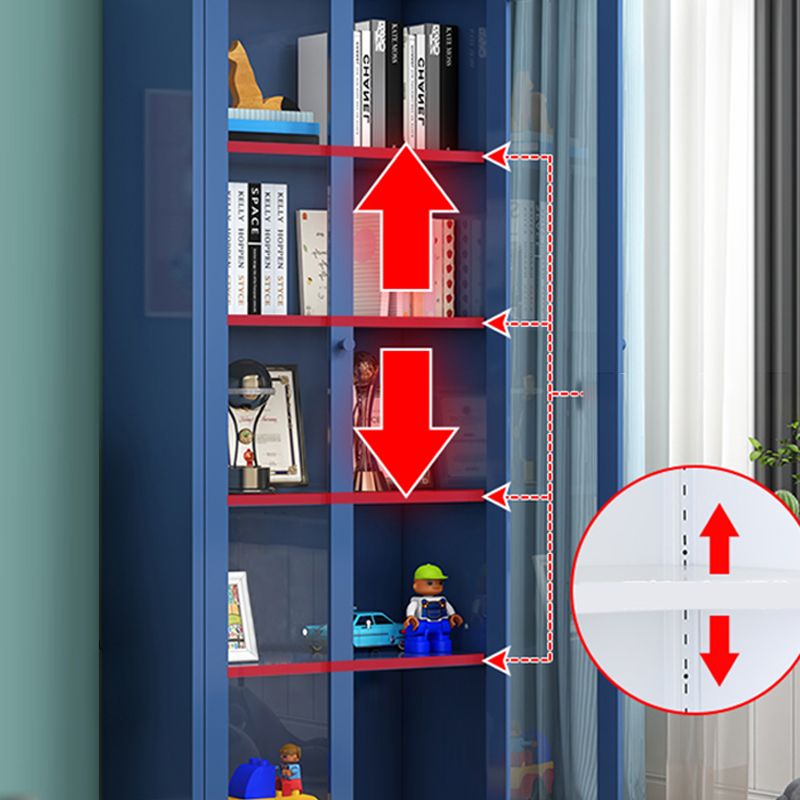 Contemporary Metal Bookshelf with Doors, Bookshelf for Any Room