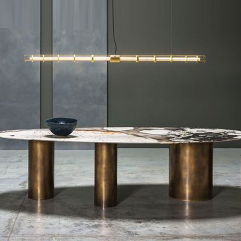 Contemporary Style Linear Hanging Pendant Light Metal 1- Light Pendant Light Fixture