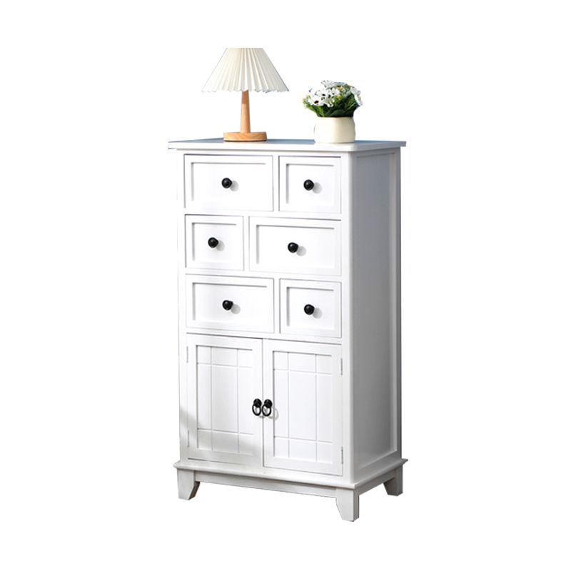 Modern Wooden Combo Dresser Bedside Vertical Storage Chest with Drawers and Doors