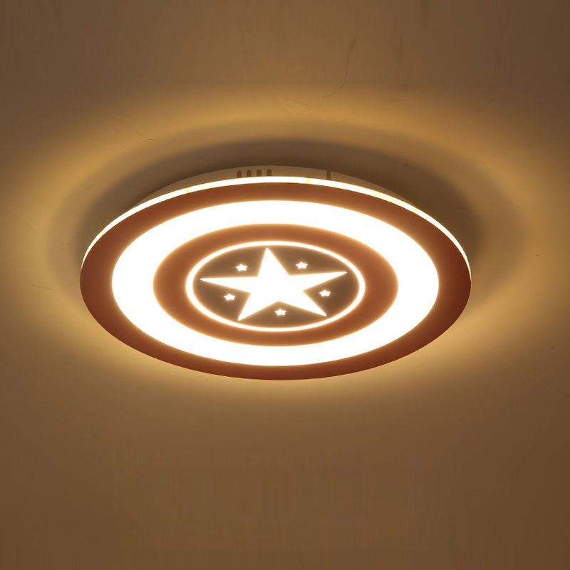 Plafonnier LED rouge et bleu en acrylique et métal, lampe encastrée pour chambre d'enfant