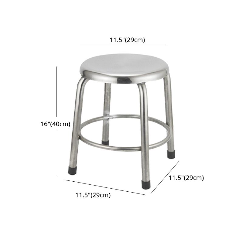Taburete de bar de acero inoxidable de estilo industrial, asiento redondo, taburete para cocina