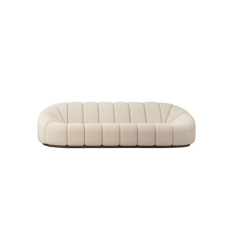 Beige Chenille Curved Sofa Modern 1/2/3-Seater Statement Sofa