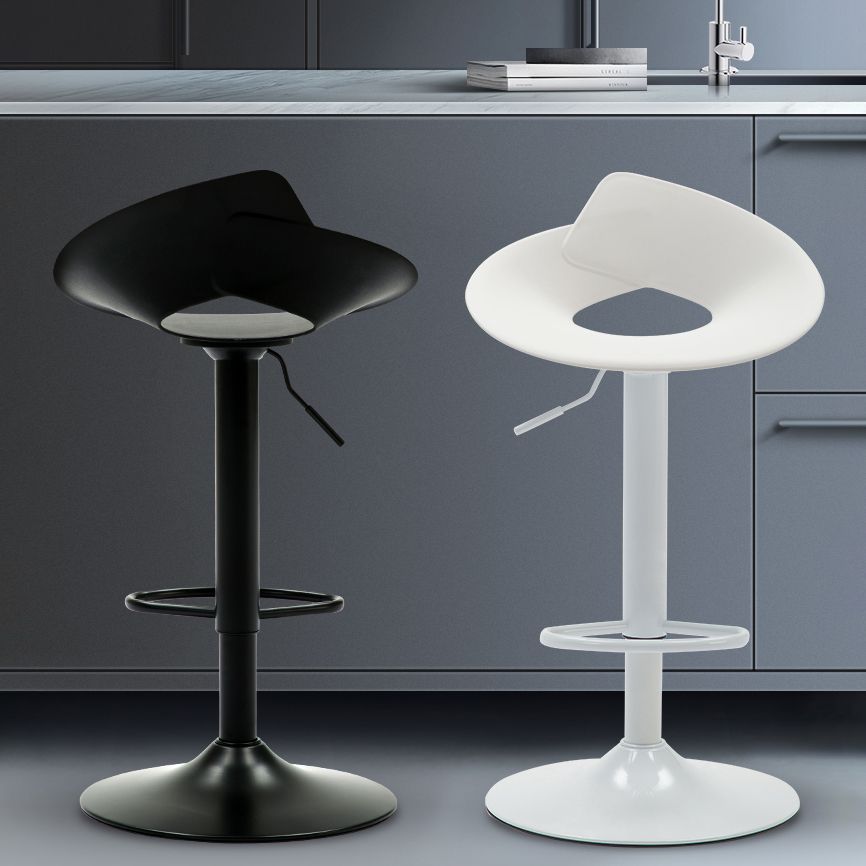 Low Back Barstools Adjustable Height Bar Stools with Metal Base