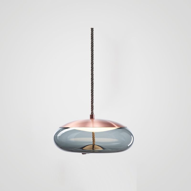 Éclairage de pendentif à LED en verre transparent à la lumière simple en verre pour salle à manger du salon