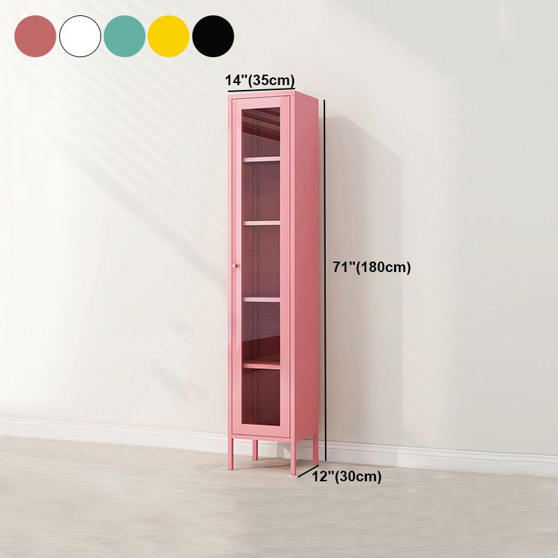 Metal Bookshelf Scandinavian Style Bookcase with Door for Office Home