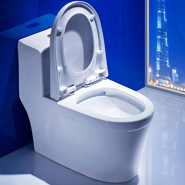 Traditional Toilet Bowl One Piece Floor Mounted Siphon Jet Porcelain Toilet