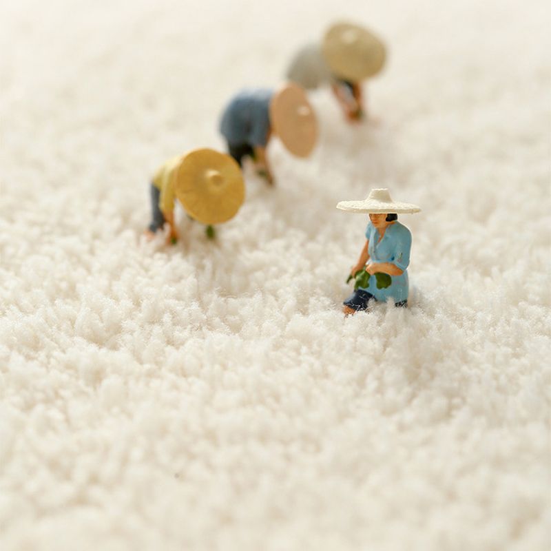 Beige Striped Rug Polyester Modern Rug Stain Resistant Rug for Living Room