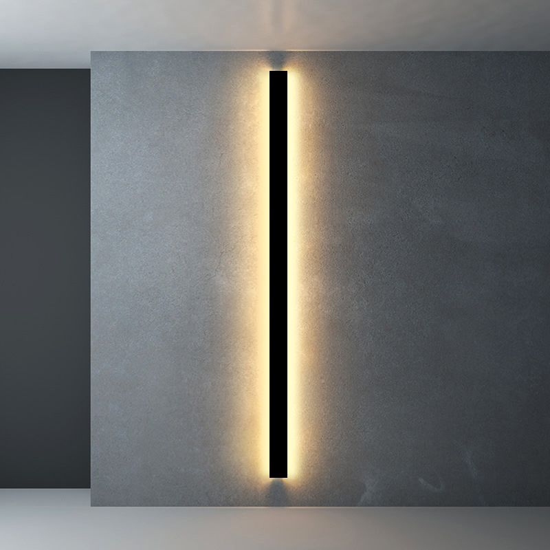 Metal Linear Sconce Light Fixture Modern Style LED Black Wall Mount Light Fixture