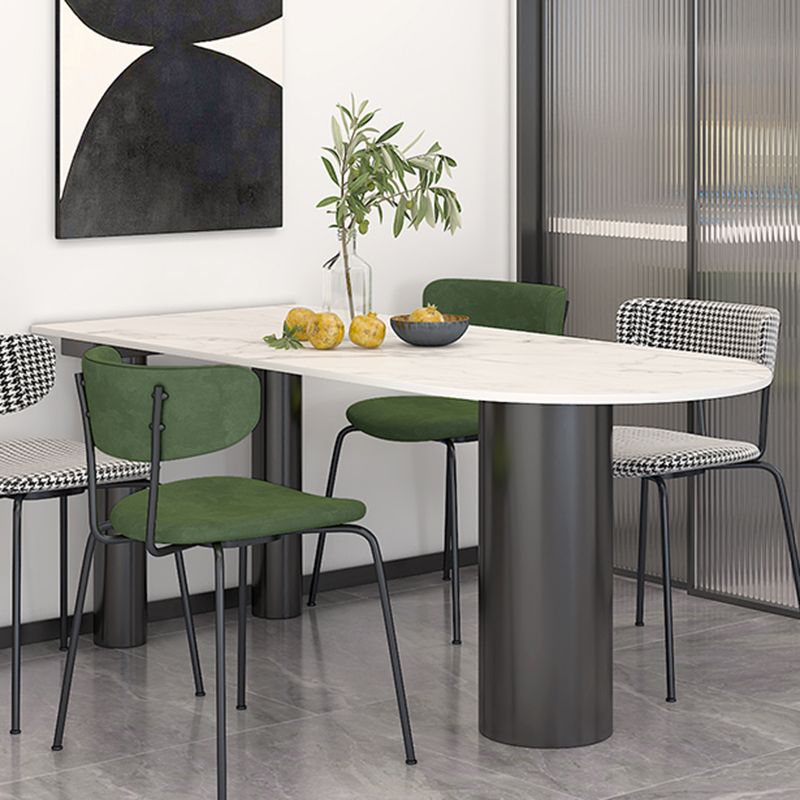 Mesa de piedra sinterizada de forma libre de metal moderno para comedor y cocina