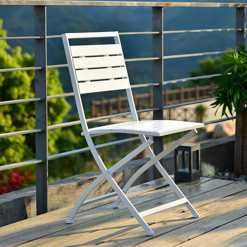 Metal Patio Dining Chair Modern Armless Outdoors Dining Chairs