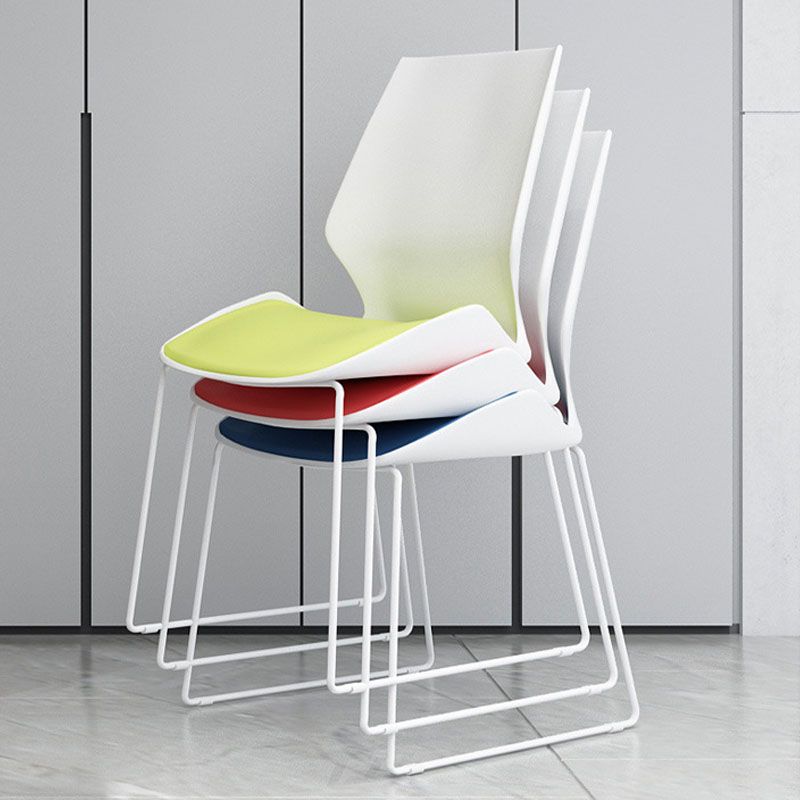 Modern Armless Upholstered Task Chair No Wheels Office Chair