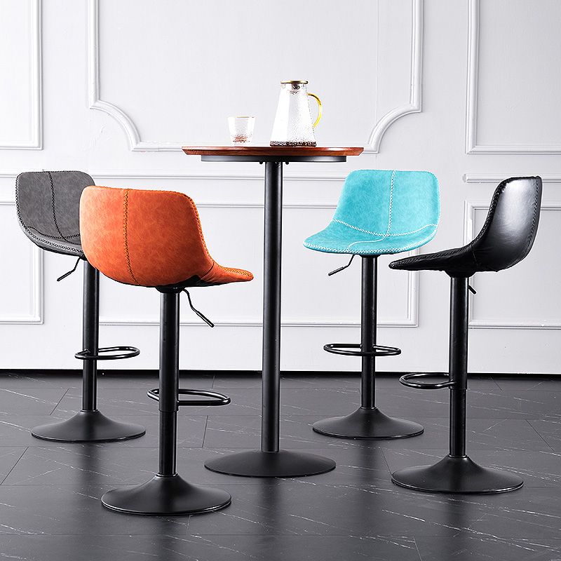 Modern Home Leather Stool Swivel Adjustable Footrest Barstool