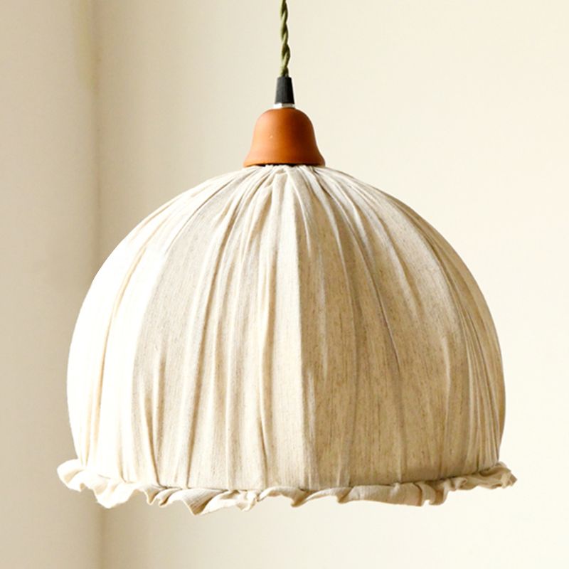 BOLL Burlap Shade suspension suspendue tissu de style nordique 1 lumière suspendue Lumière pour salle à manger de chambre à coucher