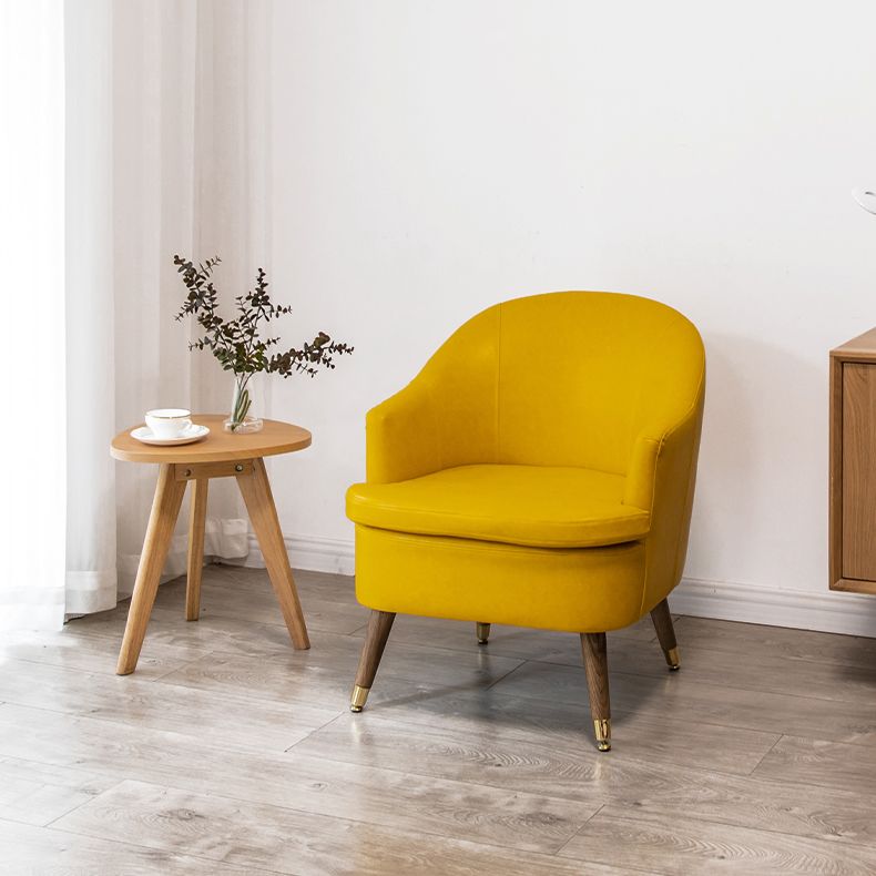 Minimalist Style Upholstered Side Chair Solid Back Arm Single Dining Side Chair for Home