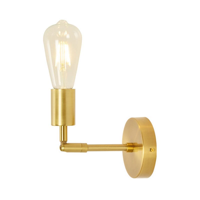 Gold Modern Metal Wall Sconce Cylinder Shape Wall Light for Living Room
