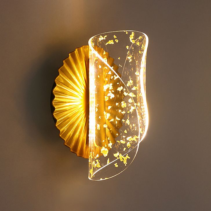 Modern Wall Sconce Lighting Metal Wall Sconce 1 Light Sconce Light Fixture in Gold