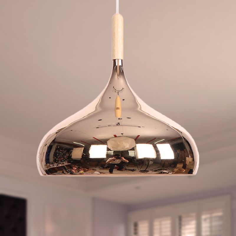 1 têtes de bol de bol d'éclairage pendentif moderniste élégant chromé / or / rose or métallique suspendue en suspension pour table à manger