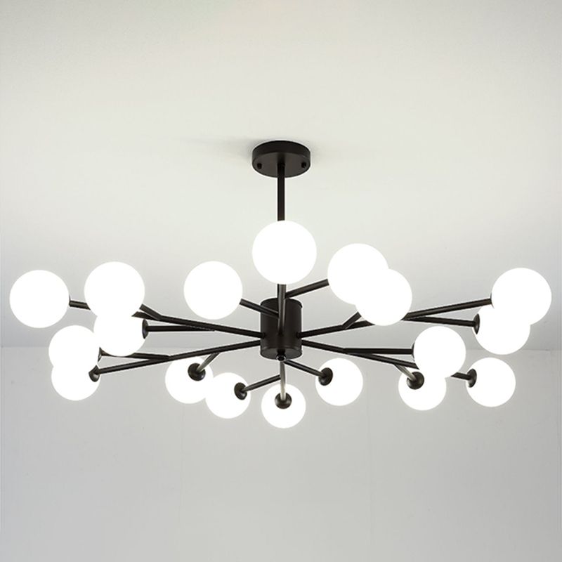 Modern Chandelier Light Fixtures Multi-Head Suspension Pendant Lamp with Glass Shade