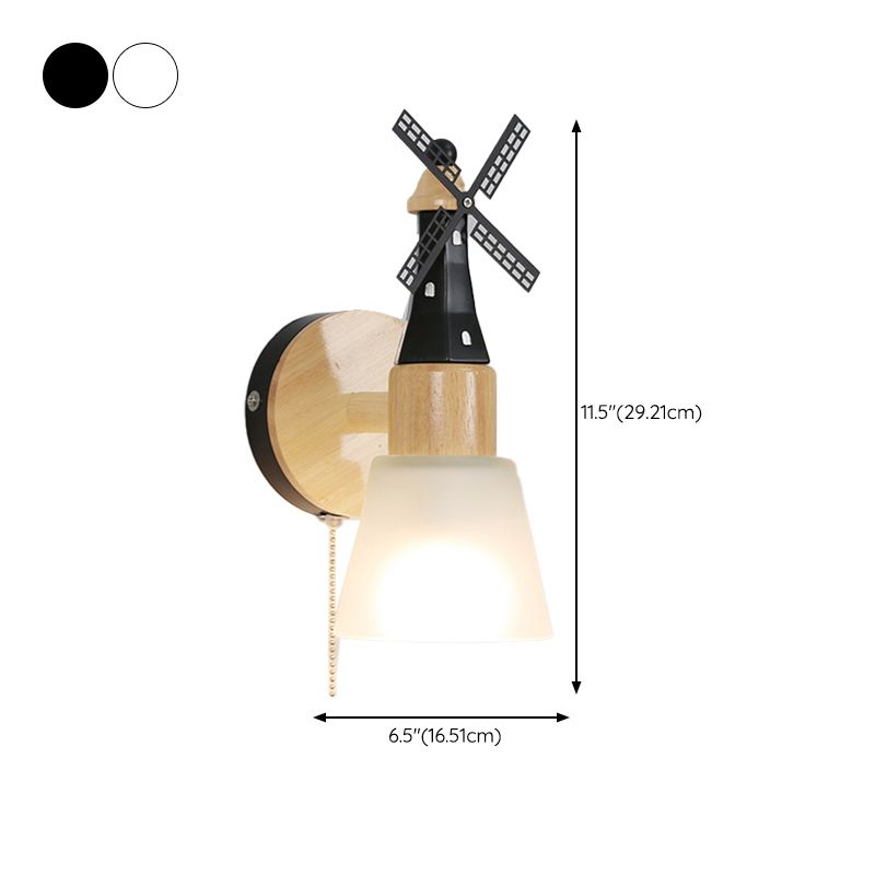Nordic Style Wall Mount Light Windmill Shape Wall Lamp for Children's Room